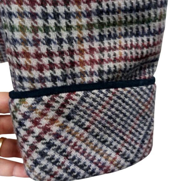 Vintage Plaid 100% Wool Houndstooth Blazer Size M Maurices 90s Y2K Gray Lined - Picture 6 of 12